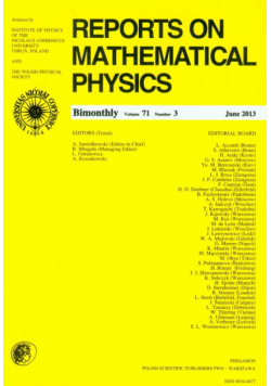 Reports on Mathematical Physics 71/3 Pergamon