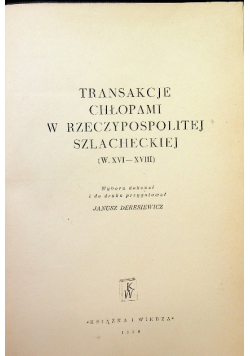 Transakcje chłopami w Rzeczypospolitej szlacheckiej