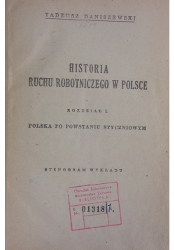 Historia ruchu robotniczego w Polsce, 5 rozdziałów