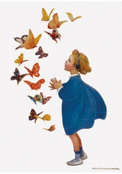 Karnet B6 z kopertą Little Girl and Butterflies