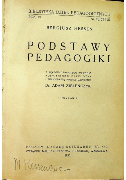 Podstawy pedagogiki 1935 r.