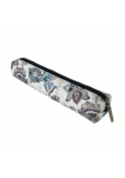 Piórnik mini prostokąt Paisley kwiaty kawowe