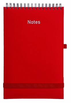 Notes A5 Vivella na spirali z gumką czerwony