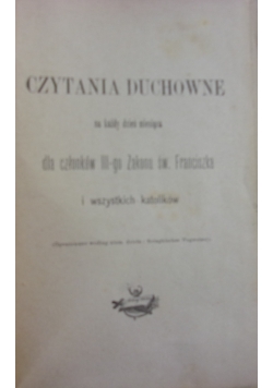 Czytania Duchowne na każdy dzień miesiąca
