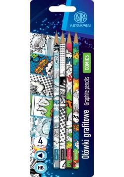 Ołówki grafitowe trójkątne HB Astrapen Comics 4 szt.