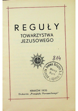 Reguły Towarzystwa Jezusowego 1935 r.