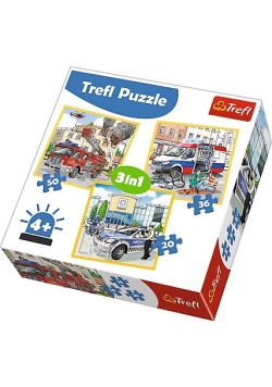 Puzzle 3w1 Pojazdy interwencyjne i zawody TREFL