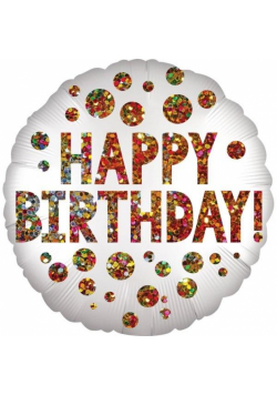 Balon foliowy Satin Infused Birthday Sequins 43cm