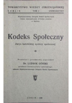 Kodeks społeczny, 1934 r.
