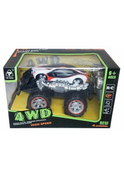 Monster truck zdalnie sterowany biało-pomaranczowy