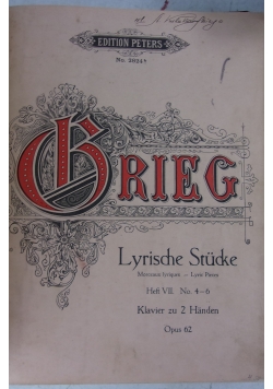 Grieg, lyrische studke, 1920 r., 6 utworów