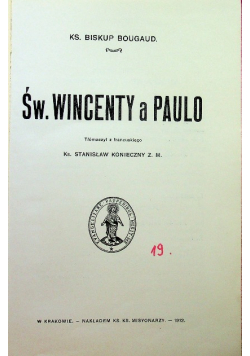 Św Wincenty a Paulo  1912 r.