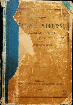 Nowy słownik podręczny łacińsko  polski 1908 r.
