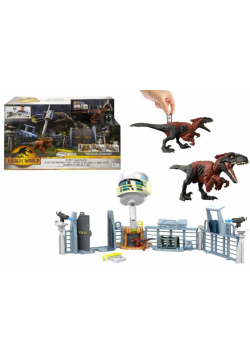 Jurassic World zestaw baza z dinozaurem
