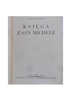 Księga z San Michele,1933r