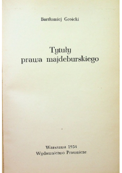 Tytuły prawa majdeburskiego