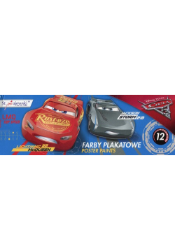 Farby plakatowe 12 kolorów Cars 20ml