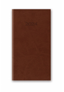 Kalendarz 2024 11T A6 kieszonkowy brązowy