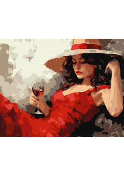 Malowanie po numerach IDEYKA 40x50cm Dziewczyna w kapeluszu