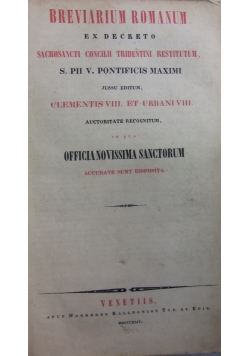Breviarium Romanum ex Decreto Sacrosancti Concilii Tridentini restitutum