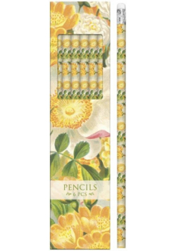 Ołówki ozdobne STPEN31 żółte róże - zestaw 6 sztuk