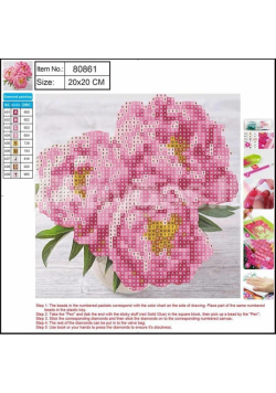 Diamentowa mozaika 5D - Pink flower 20x20 80861