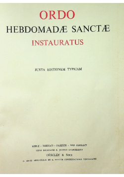 Ordo Hebdomadae Sanctae Instauratus