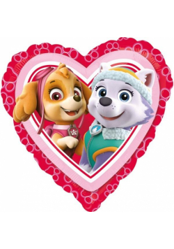 Balon foliowy Psi Patrol Love girl standard serce