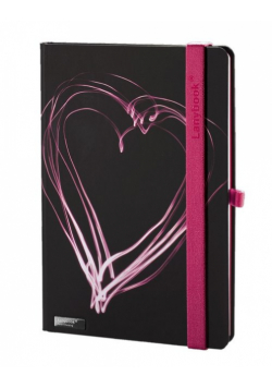 Notes A6 Lanybook Night Light w linie czarny fuksja