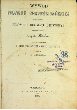 Wywod Prawdy Chrześcijańskiej 1856 r.