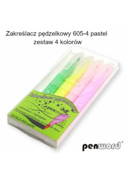 Zakreślacz pędzelkowy pastelowy 4 kolory