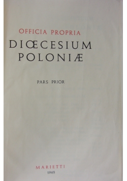Officia Propria dioecesium poloniae