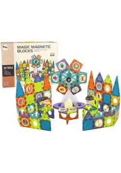 Klocki magnetyczne budowle 3D 155el
