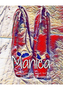 Manica Red Pumps Clinton in Blue Dress Christophe Nayel Art Model  sketchbook