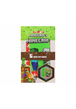 Zaproszenia z kopertami Minecraft 6szt