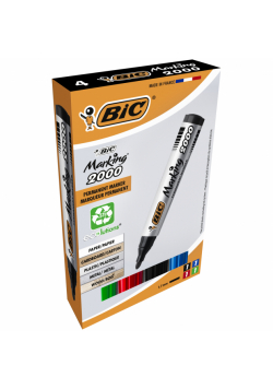 Marker Permamentny okrągła końcówka Marking 2000 Ecolutions mix AST BIC pudełko 4szt