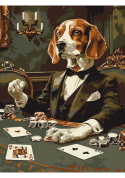 Malowanie po numerach - Hazardowy beagle 30x40cm