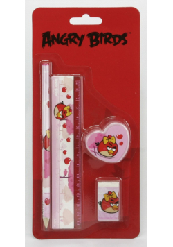 Zestaw szkolny 4 elementy Angry Birds Girly