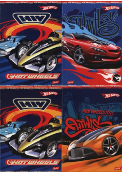 Zeszyt A5 Hot Wheels gładki 16 kartek 15 sztuk mix