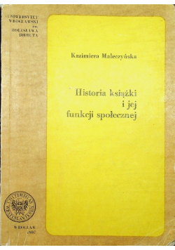 Historia książki i jej funkcji społecznej