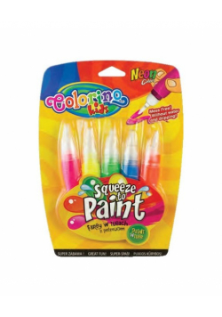 Farby Colorino w tubach z pędzelkiem neonowe 5 kolorów