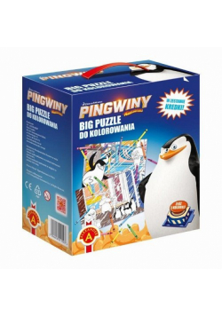 Puzzle do kolorowania 2 Pingwiny Z Madagaskaru 2 w 1
