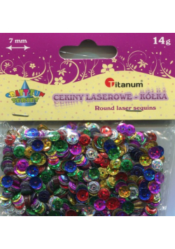 Cekiny laserowe kółka 7mm 14g mix kolorów