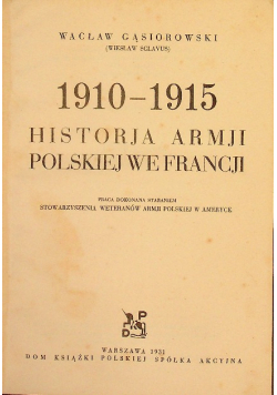 Historia armii Polskiej we Francji 1931 r.
