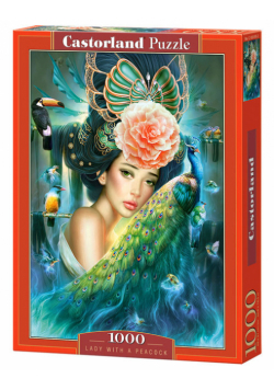 Puzzle Lady with a Peacock 1000