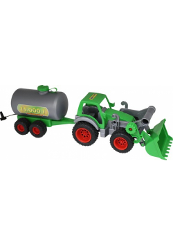 Farmer technik traktor-ładowarka z cysterną