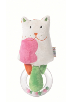 Grzechotka  z kółeczkiem - kotek - 13cm