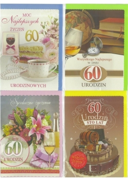 Karnet B6 z elem. 60-te urodziny (10szt) MIX