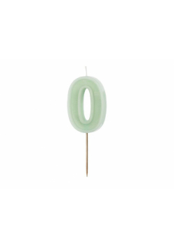 Świeczka urodzinowa 0 zielons 6cm