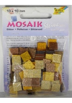 Mozaika kamyczki brokatowe 10x10mm brązowy